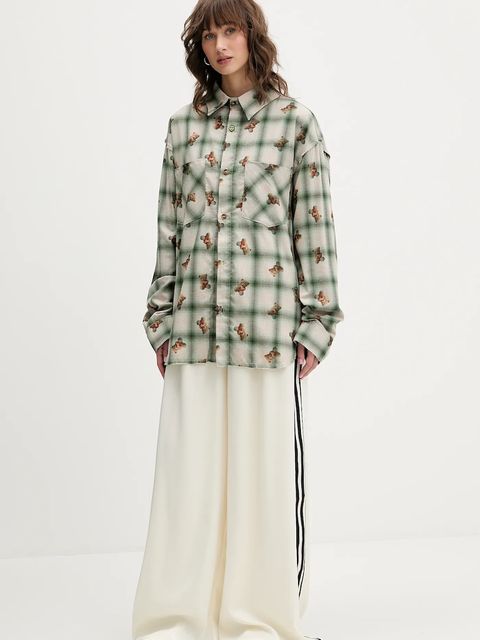 adidas Originals spodnie dresowe Satin Tp Wl damskie kolor beżowy z aplikacją KD2542