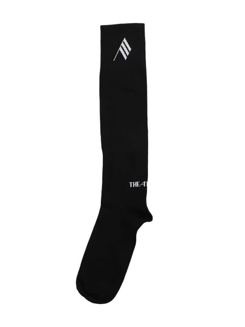The Attico logo-embroidered socks - Black