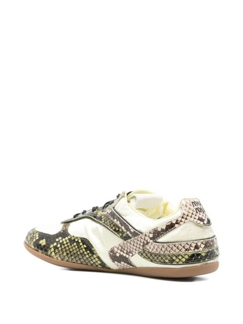 Miu Miu snakeskin-effect panelled sneakers - Yellow - zdjęcie produktu nr 2