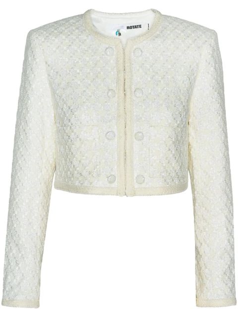 ROTATE BIRGER CHRISTENSEN structured bouclé cropped jacket - Neutrals - zdjęcie produktu nr 1