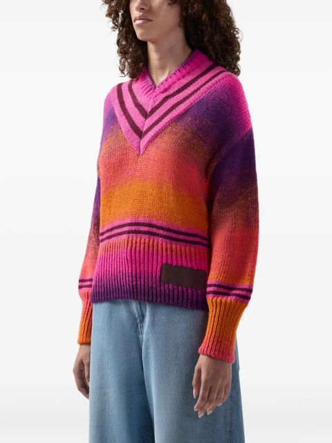 GCDS V-neck degrade jumpers - Pink