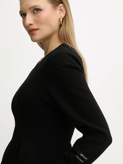 Armani Exchange sukienka kolor czarny mini rozkloszowana XW001288 AF16111