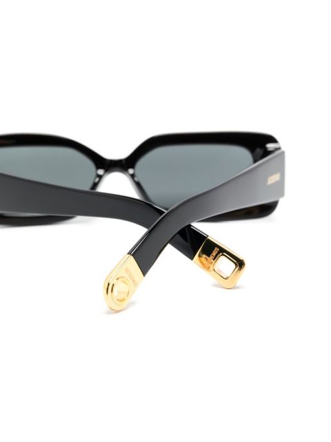 Jacquemus Les Lunettes Rond Carré asymmetric sunglasses - Black