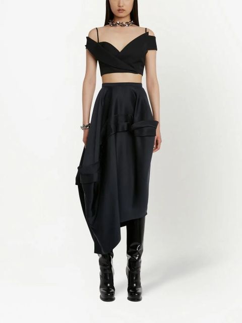 Alexander McQueen Trompe L'oeil tailored crop top - Black