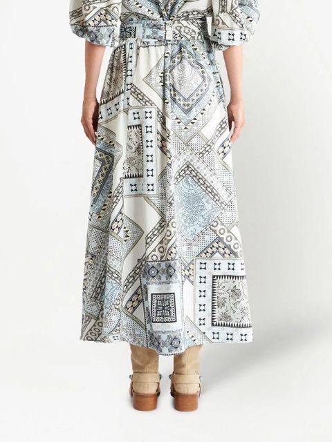 ETRO geometric print cotton skirt - White