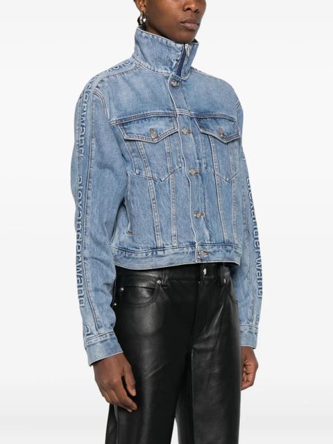 Alexander Wang logo-embossed denim jacket - Blue - zdjęcie produktu nr 2