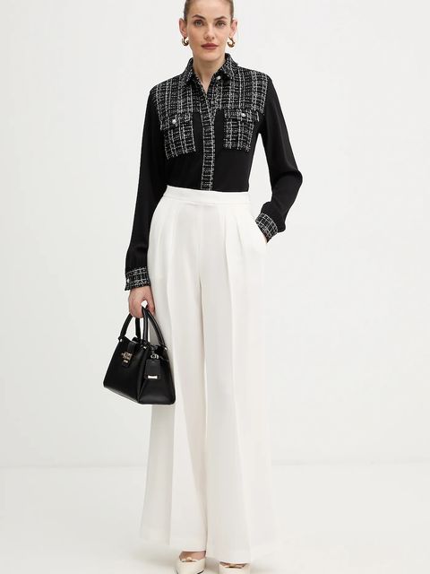 Guess koszula SANDRA damska kolor czarny regular z kołnierzykiem klasycznym W5BH55 W2382 - zdjęcie produktu nr 2