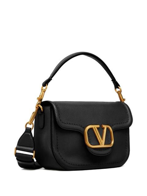 Valentino Garavani VLogo leather shoulder bag - Black