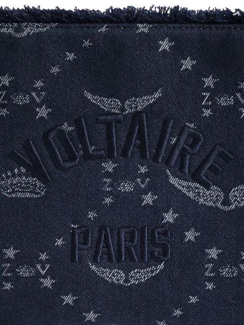Zadig&Voltaire Angel monogram frayed pouch bag - Blue