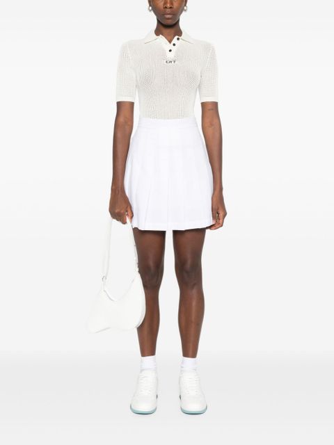 Off-White logo-embroidered polo shirt - Neutrals