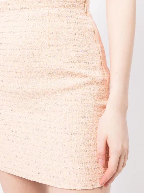 Alessandra Rich sequin-embellished tweed miniskirt - Pink