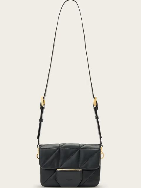 AllSaints torebka skórzana JUPITER kolor czarny W211XD