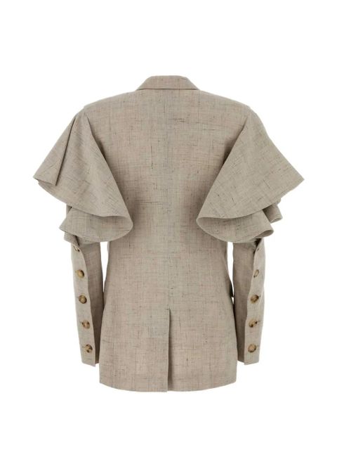 Moschino ruffled-sleeve blazer - Neutrals - zdjęcie produktu nr 2