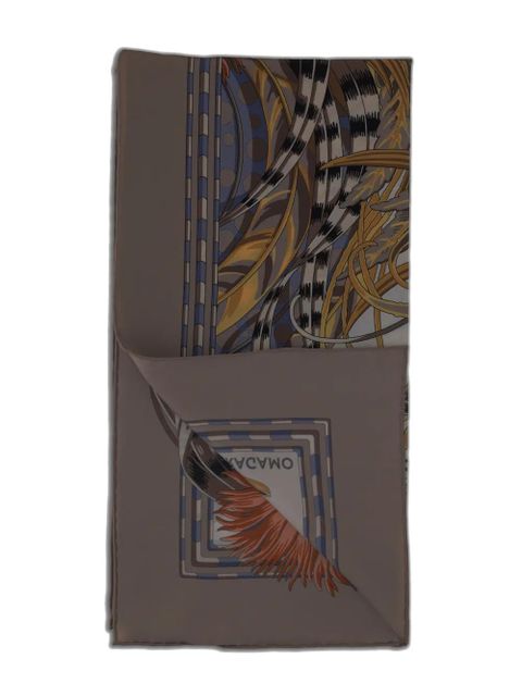 Ferragamo rooster-printed square scarf - Neutrals