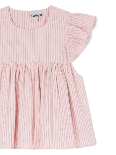 GANNI ruffled striped top - Pink - zdjęcie produktu nr 2