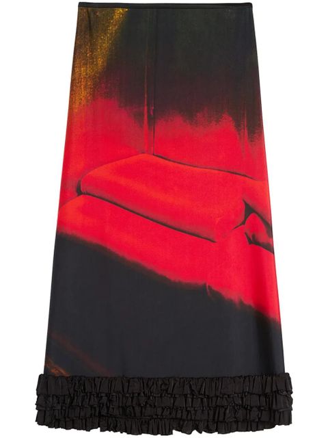 Jil Sander printed midi skirt - Black - zdjęcie produktu nr 1