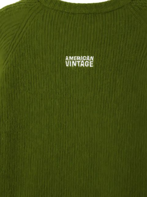 American Vintage Vitow stripe buttoned cardigan - Green