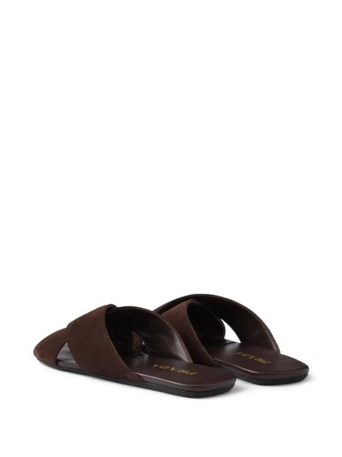 Prada cross-strap sandals - Brown