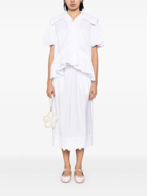 Simone Rocha sailor-collar puff-sleeves shirt - White - zdjęcie produktu nr 2