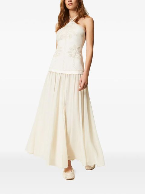 TWINSET embroidered halterneck dress - Neutrals - zdjęcie produktu nr 2