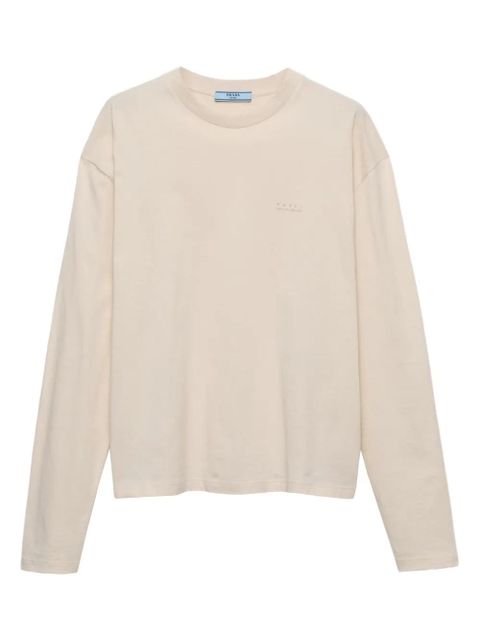 Prada long-sleeve logo T-shirt - Neutrals - zdjęcie produktu nr 1