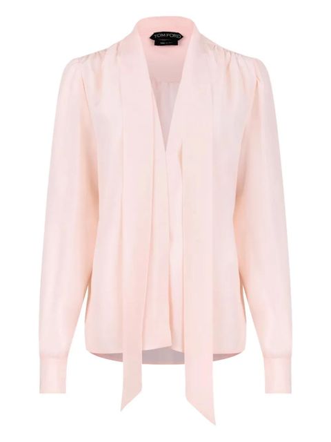 TOM FORD neck-tie silk blouse - Pink - zdjęcie produktu nr 1