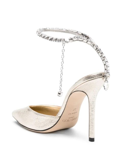 Jimmy Choo Saeda crystal-embellished pumps - Gold