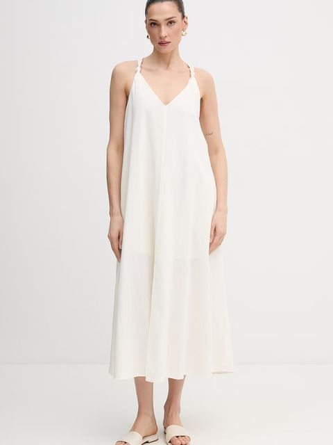 Dkny sukienka z dodatkiem lnu