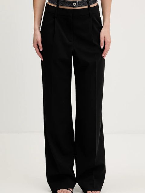 Karl Lagerfeld Jeans spodnie damskie kolor czarny proste high waist B1W10085 - zdjęcie produktu nr 1