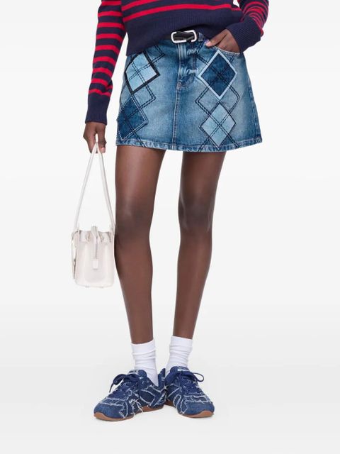 Marc Jacobs patchwork denim skirt - Blue