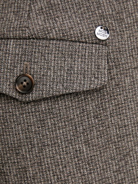 Mos Mosh spodnie RHYS damskie kolor brązowy szerokie high waist 174100