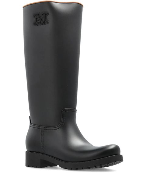 Max Mara logo-patch rain boots - Black - zdjęcie produktu nr 1