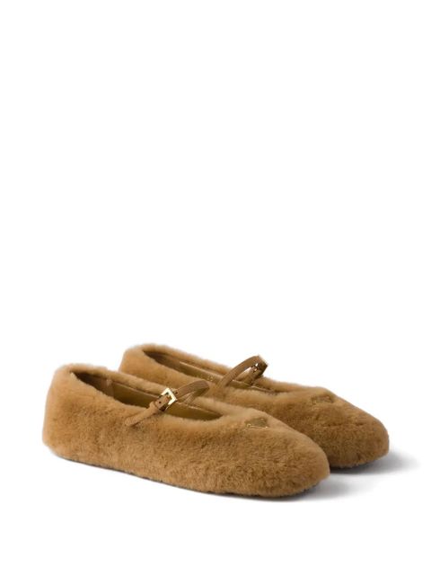 Prada shearling ballet flats - Brown - zdjęcie produktu nr 2