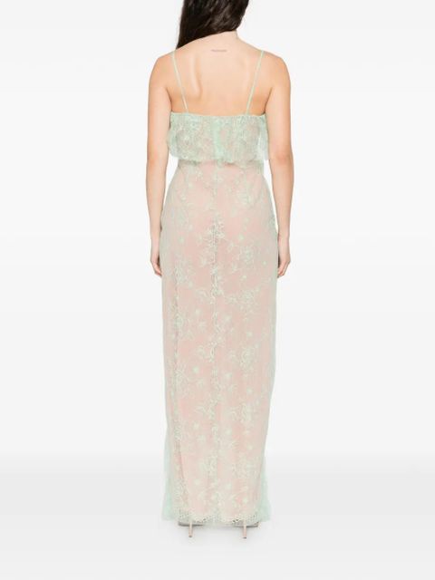 Blumarine floral-lace maxi dress - Green