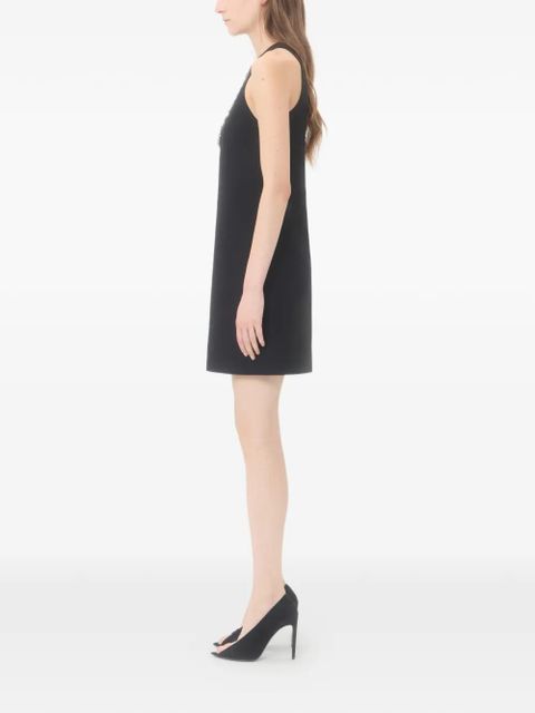 Valentino Garavani embroidered crepe couture short dress - Black