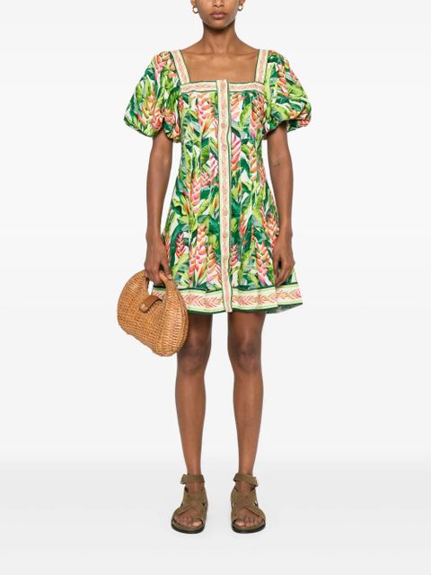 FARM Rio floral-print mini dress - Green - zdjęcie produktu nr 2