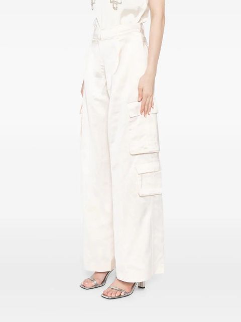 Self-Portrait high-waisted straight-leg cargo trousers - Neutrals - zdjęcie produktu nr 2