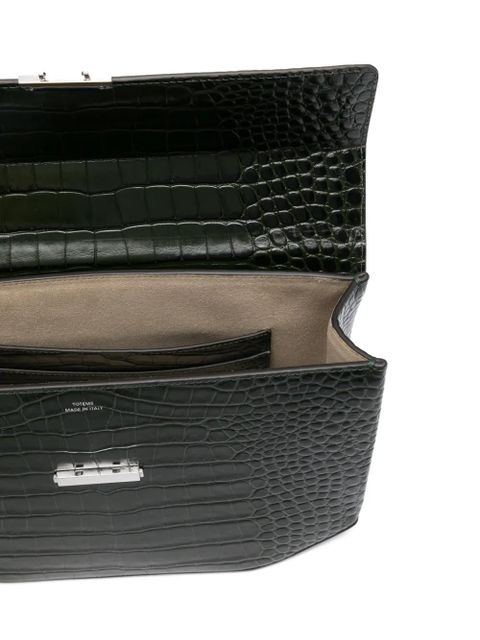 TOTEME crocodile-embossed leather tote bag - Green