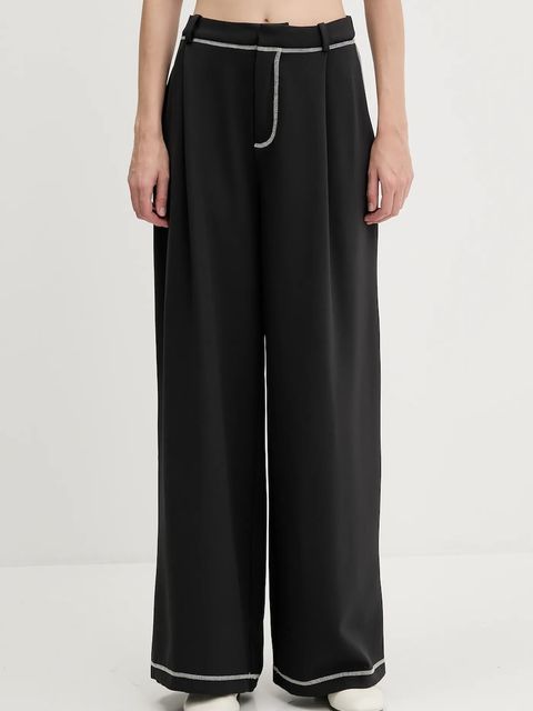 Stine Goya spodnie damskie kolor czarny szerokie high waist SG-PF25-P093-2369 - zdjęcie produktu nr 1