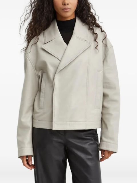 LouLou de Saison Kaipan wide-lapels leather jacket - Neutrals