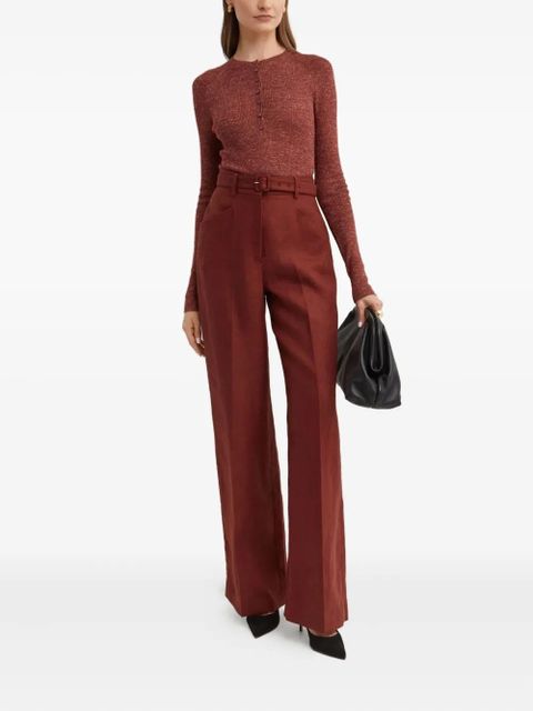 Gabriela Hearst Norman belted-waist trousers - Brown - zdjęcie produktu nr 2