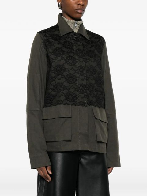 OUR LEGACY Split lace-appliqued blazer - Grey - zdjęcie produktu nr 2