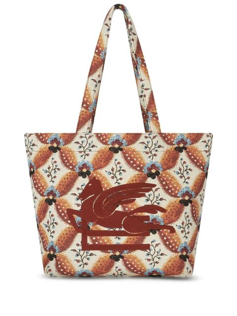 ETRO medium Floralia-print jacquard tote bag - Brown - zdjęcie produktu nr 1