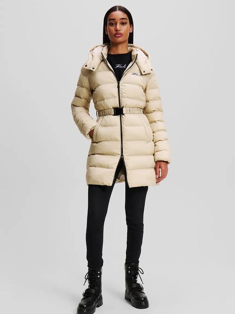 Karl Lagerfeld kurtka kolor beżowy zimowa A1W15047