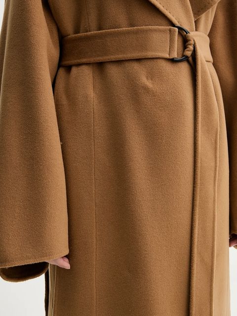 MMC STUDIO płaszcz wełniany kolor brązowy VESPERE.COAT