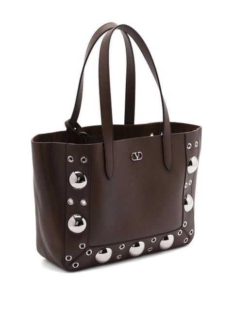 Valentino Garavani metallic-eyelet leather tote bag - Brown - zdjęcie produktu nr 2