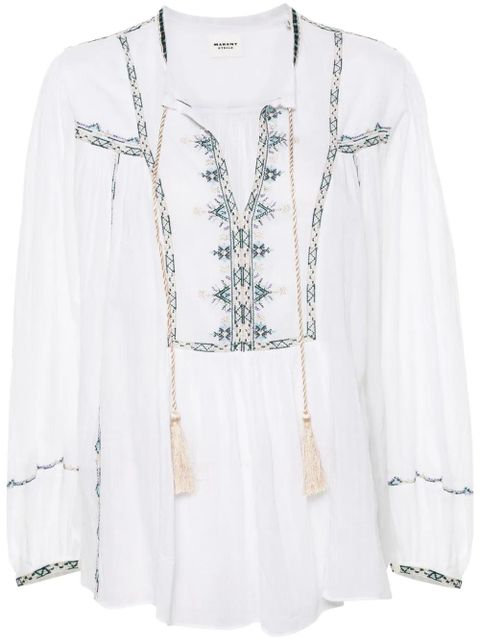 MARANT ÉTOILE Silekia cotton blouse - White