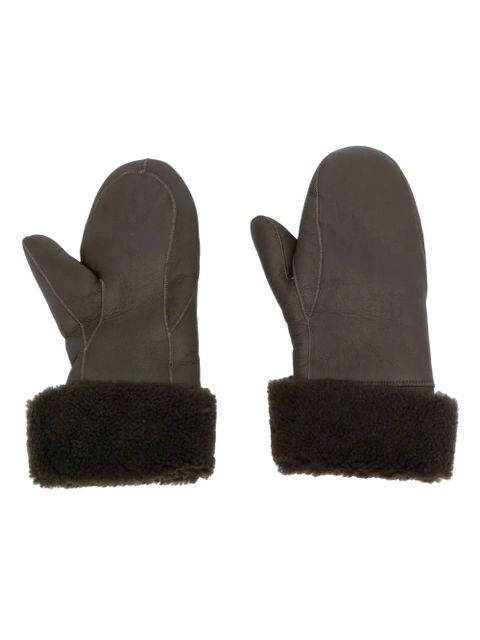 Yves Salomon short lambskin mittens - Brown - zdjęcie produktu nr 1