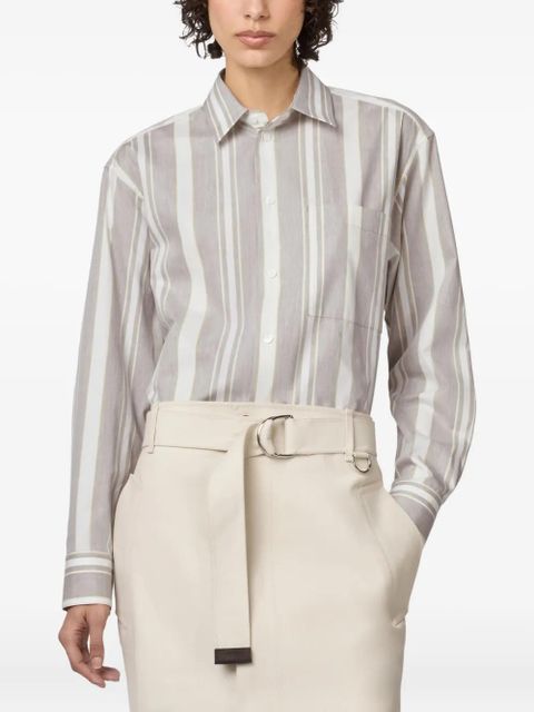 Tod's striped belted shirt - Brown