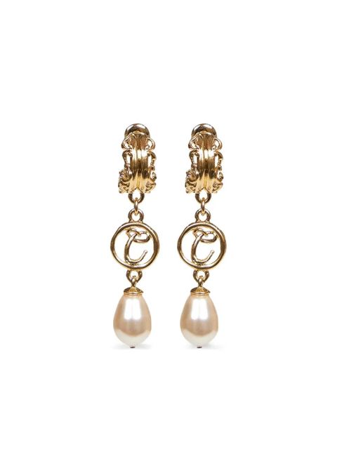 Chloé ornamental-detail pearl-pendant earrings - Gold - zdjęcie produktu nr 1